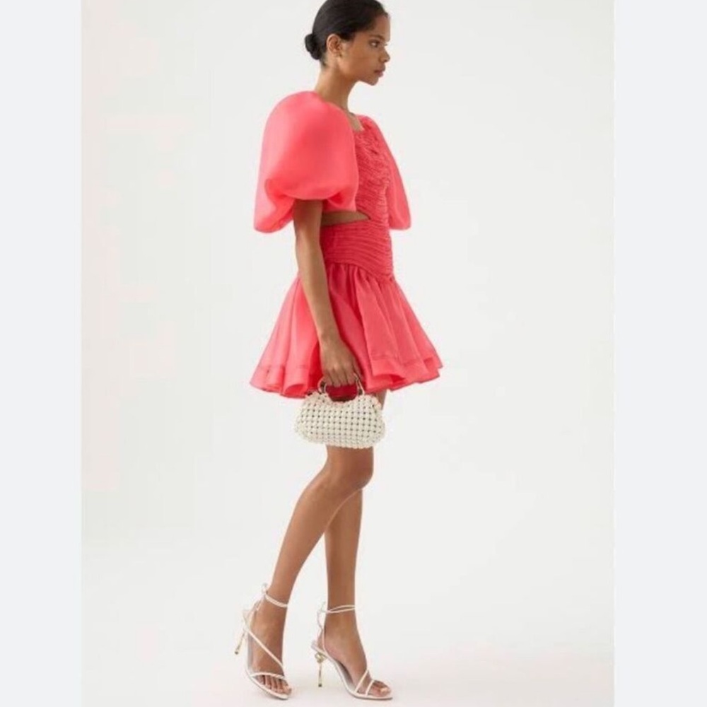Aje Orange Puff Sleeve Mini Sundress - Picture 4 of 12